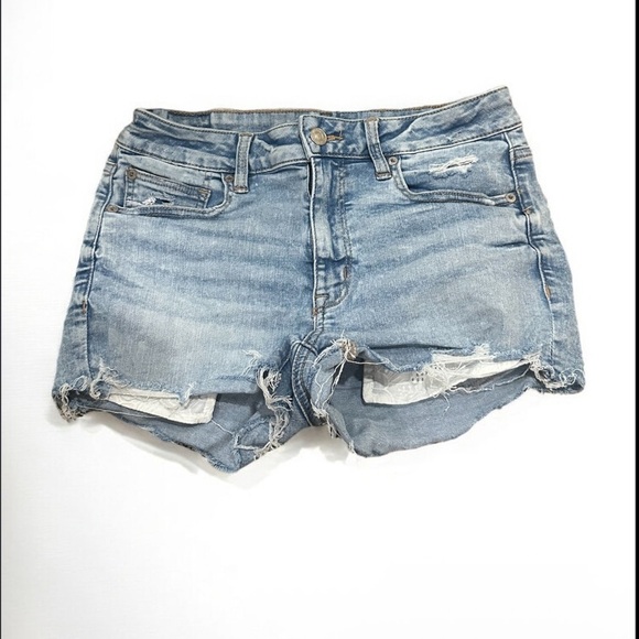 AE Stretch Ripped Denim Perfect Shortie 6 - Picture 1 of 9